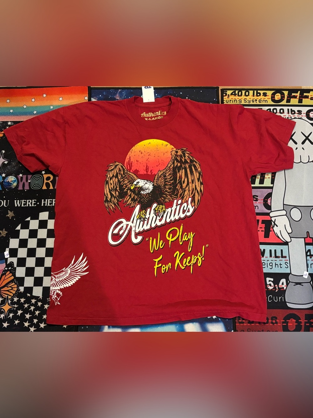 Authentics Red Eagle Graphic Tee - 'We Play For Keeps'